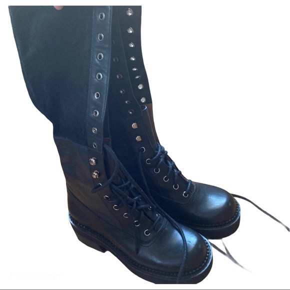 See By Chloe Katerina Leather Combat Boots - Picture 12 of 13